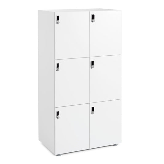 Stash 6-Door Locker, Digital, White